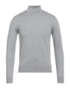 Luigi Borrelli Napoli Man Turtleneck Light Grey Size 38 Wool In Gray