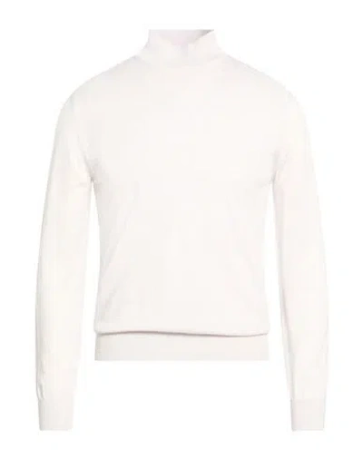Luigi Borrelli Napoli Man Turtleneck Light Grey Size 44 Virgin Wool, Silk, Cashmere In White