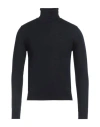 Luigi Borrelli Napoli Man Turtleneck Midnight Blue Size 36 Wool In Black