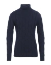 Luigi Borrelli Napoli Man Turtleneck Midnight Blue Size 44 Virgin Wool, Silk, Cashmere