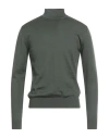 Luigi Borrelli Napoli Man Turtleneck Military Green Size L Wool