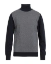 Luigi Borrelli Napoli Man Turtleneck Navy Size 46 Wool, Silk, Cashmere In Black