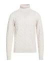 Luigi Borrelli Napoli Man Turtleneck Off White Size 46 Wool, Silk, Cashmere In Neutral