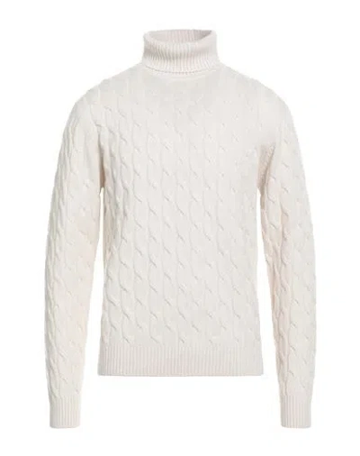 Luigi Borrelli Napoli Man Turtleneck Off White Size 46 Wool, Silk, Cashmere In Neutral