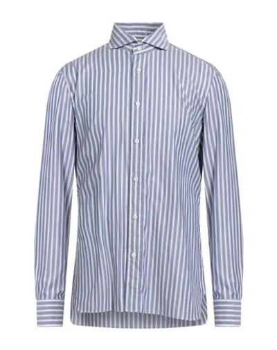 Luigi Borrelli Napoli Per Bongenie Grieder Since 1891 Man Shirt Blue Size 17 Cotton