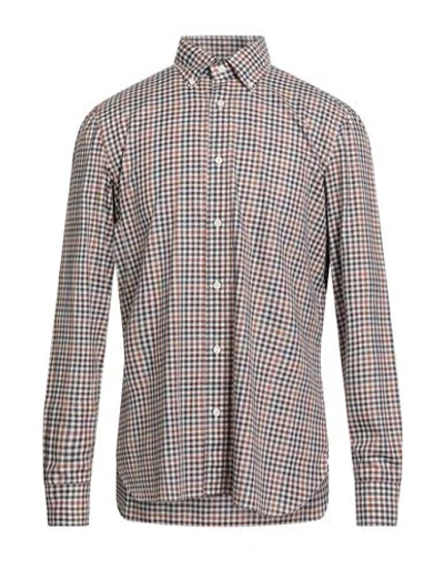 Luigi Borrelli Napoli Per Bongenie Grieder Since 1891 Man Shirt Brown Size 17 Cotton