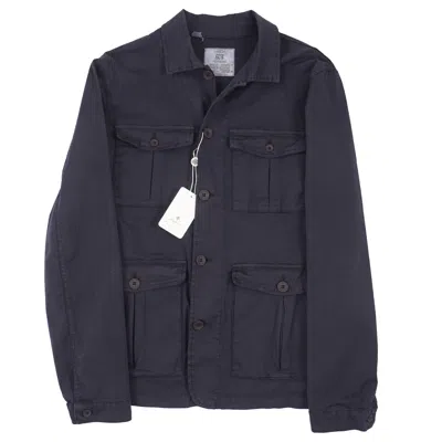 Pre-owned Luigi Borrelli Navy Blue Unlined Garment-washed Cotton Field Jacket L