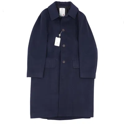 Pre-owned Luigi Borrelli Navy Extra-soft Plush Winter Overcoat Xl / 44r Outer Coat In Blue