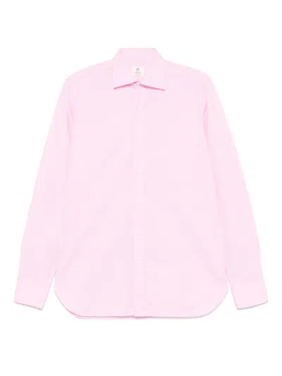 Luigi Borrelli 포플린 셔츠 In Pink