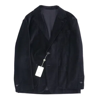 Pre-owned Luigi Borrelli Relaxed-fit Unlined Unstructured Black Velvet Sport Coat 46r