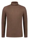 Luigi Borrelli Ribbed Roll-neck Sweater In Brown