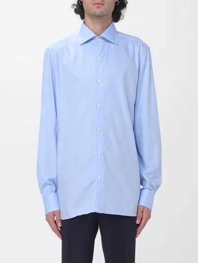 Luigi Borrelli Shirt Men Color Gnawed Blue