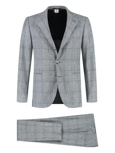 Luigi Borrelli Single-breasted Checked Suit In Gray