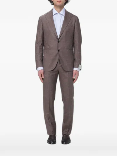 Luigi Borrelli Single-breasted Suit In Brown