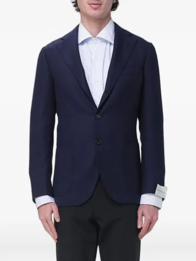 Luigi Borrelli Single-breasted Wool Blazer In Blue