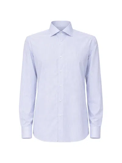 Luigi Borrelli Striped Long-sleeve Shirt In Blue