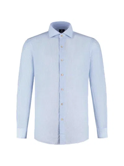 Luigi Borrelli Striped Shirt In Blue
