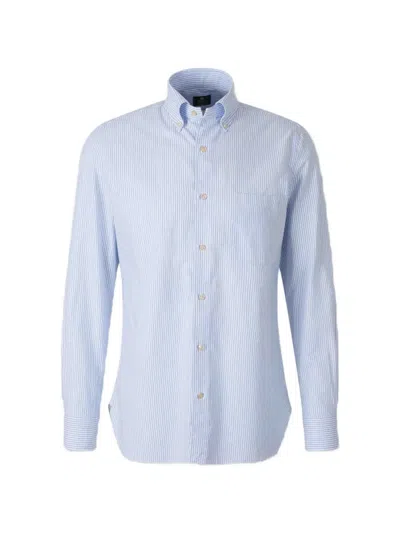 Luigi Borrelli Vertical-stripe Button-down Shirt In White