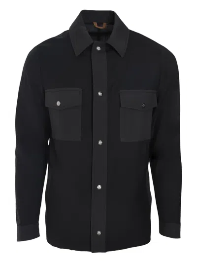 Luigi Borrelli Virgin Wool Shirt In Black