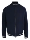 Luigi Borrelli Zip-up Bomber Jacket In Blue