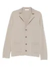 Luigi-gentile Notched-collar Cardigan In Neutral
