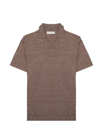 Luigi-gentile Luigi Gentile Classic Cotton Polo For Men In Brown