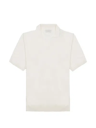 Luigi-gentile Fine-knit Short-sleeve T-shirt In White