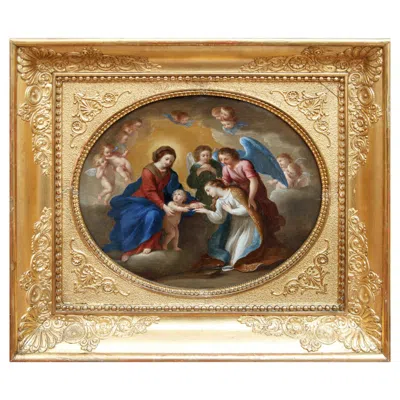 Pre-owned Luigi-gentile Louis Cousin (1606–1667), The Mystical Marriage Of Saint Catherine In Brown