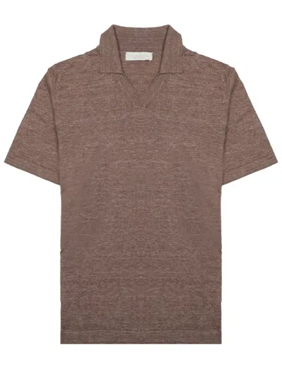 Luigi-gentile Luigi Gentile Classic Cotton Polo For Men In Brown