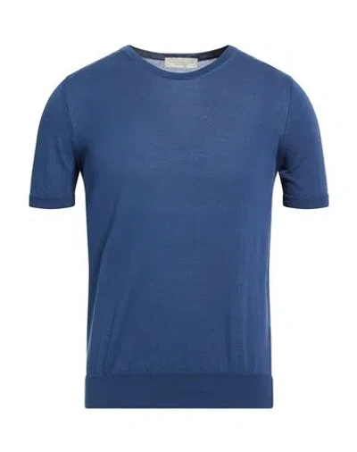 Luigi-gentile Luigi Gentile Man Sweater Blue Size 50 Cotton