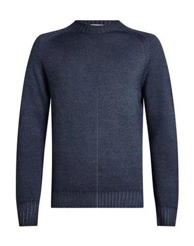 Luigi-gentile Luigi Gentile Man Sweater Slate Blue Size 38 Wool