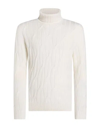 Luigi-gentile Luigi Gentile Man Turtleneck Ivory Size 38 Cashmere In White
