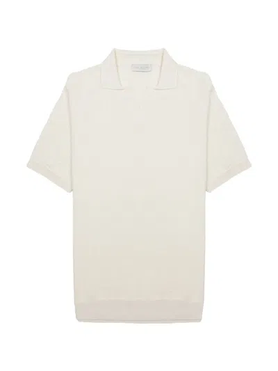 Luigi-gentile Crochet Textured Short-sleeved Polo With Classic Collar In Multi
