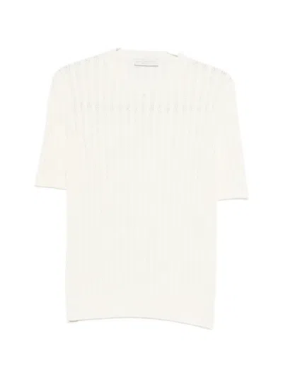 Luigi-gentile Short-sleeve Sweater In Neutral