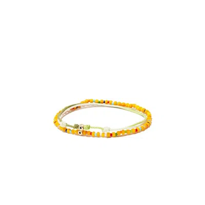 Luis Morais 14k Yellow Gold Beaded And Cord Bracelet Set