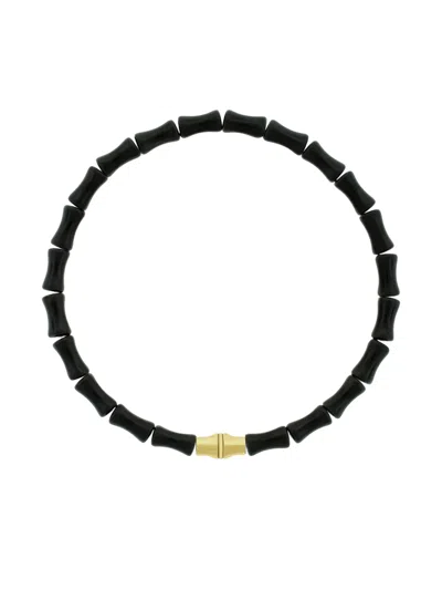 Luis Morais 14k Yellow Gold Bracelet In Black