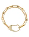 Luis Morais 14k Yellow Gold Eye Of The Idol Large Clasp Link Bracelet In Gold