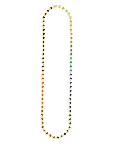 Luis Morais Men's 14k Yellow Gold Multi Round Gemstone Chain Necklace, 27