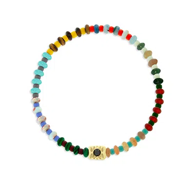 Luis Morais 14k Yellow Gold Shine On Black Diamond Ingot Beaded Bracelet
