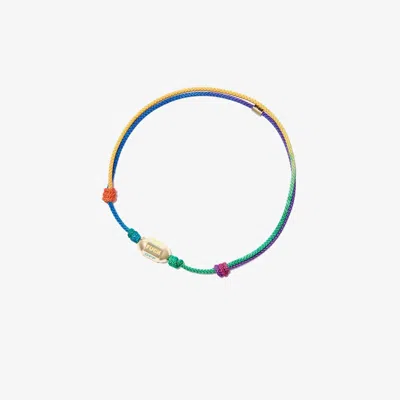 Luis Morais 14k Yellow Gold Slogan Beaded Cord Bracelet