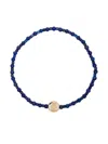 Luis Morais 14k Yellow Gold Small Disk Bracelet In Blue