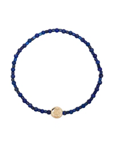 Luis Morais 14k Yellow Gold Small Disk Bracelet In Blue