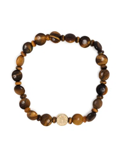 Luis Morais 14k Yellow Gold Small Disk Bracelet In Brown