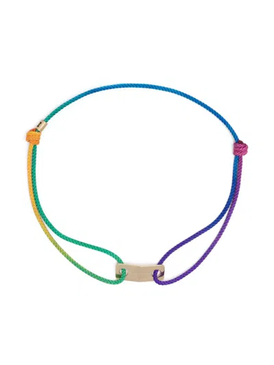 Luis Morais 14k Yellow Gold Small Link Id Plate Bracelet In Multicolour