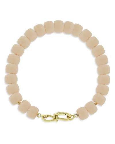 Luis Morais 14k Yellow Gold Wire Clasp Nude Beaded Bracelet