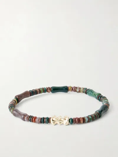 Luis Morais 14-karat Gold Agate Beaded Bracelet In Multi