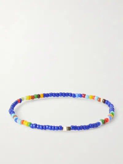 Luis Morais 14-karat Gold Beaded Bracelet In Blue