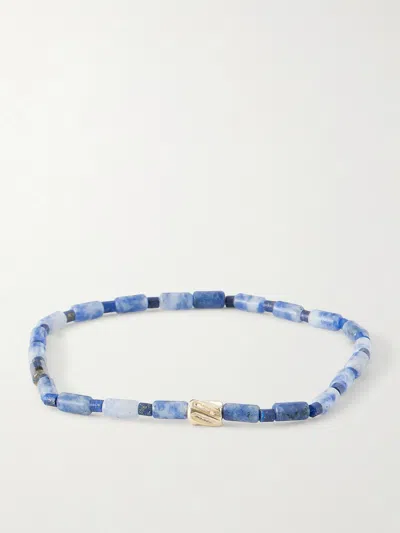 Luis Morais 14-karat Gold Glass Beaded Bracelet In Blue