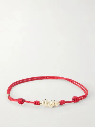 Luis Morais 14-karat Gold On A Cord Bracelet In Red