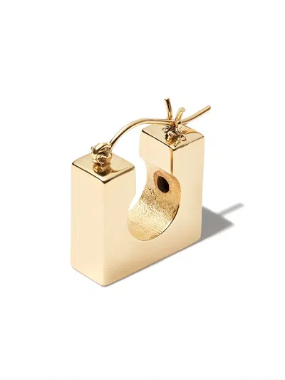 Luis Morais 14k Yellow Gold Square Huggie Earring